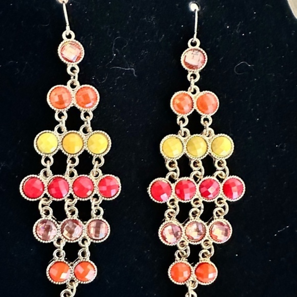 Gorgeous Multicolor Chandelier Earrings-Statement Earrings